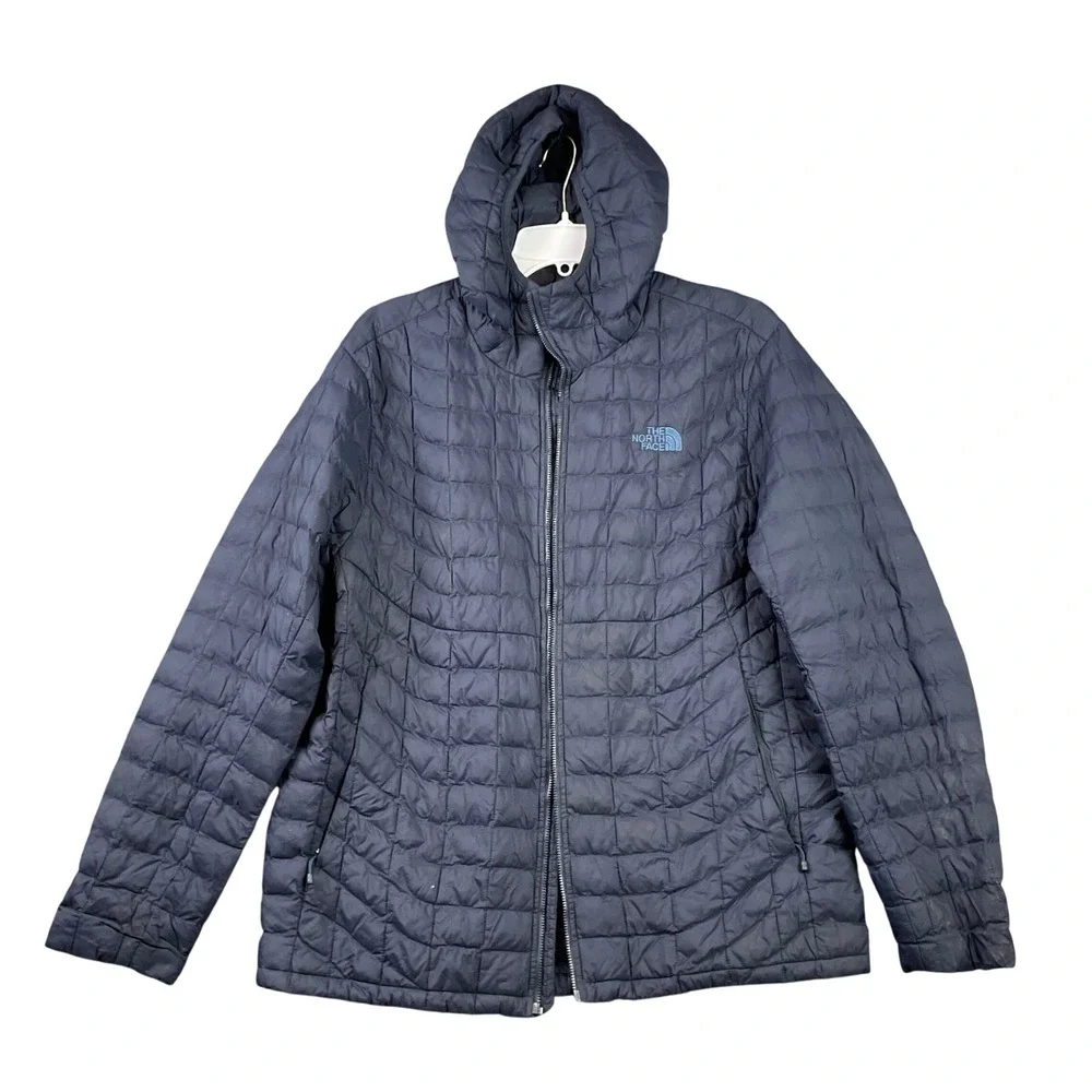 The North Face Thermoball Eco Hoodie Men's XL Navy Puffer Jacket *Broken Zipper